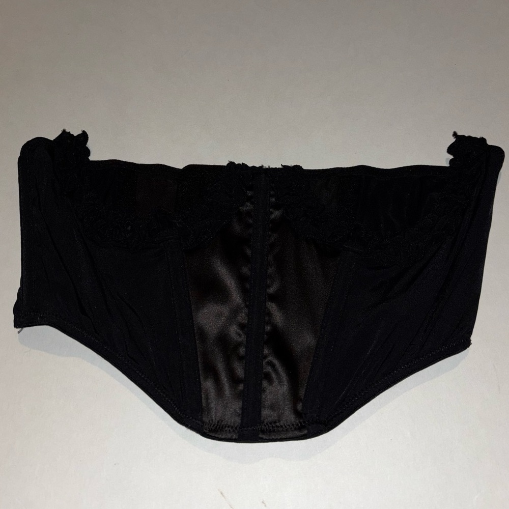 black corset top from out from under (urban outfitters)